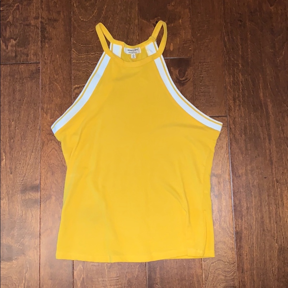 Yellow high neck tank top